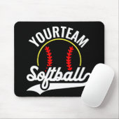 Softball Team Player ADD NAME Personalisierte Liga Mousepad (Mit Mouse)