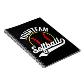 Softball Team Player ADD NAME Personalisierte Liga Notizblock (Rechte Seite)