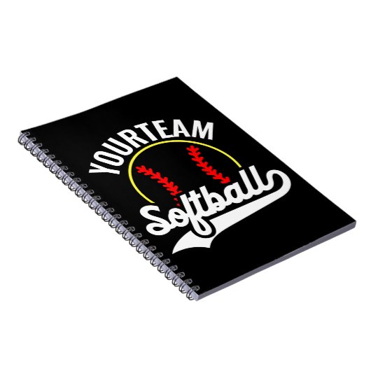 Softball Team Player ADD NAME Personalisierte Liga Notizblock (Rechte Seite)