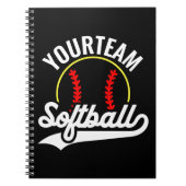Softball Team Player ADD NAME Personalisierte Liga Notizblock (Vorderseite)