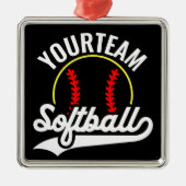 Softball Team Player ADD NAME Personalisierte Liga Ornament Aus Metall (Vorne)