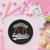 Softball Team Player ADD NAME Personalisierte Liga Pappteller (Party)