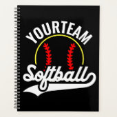 Softball Team Player ADD NAME Personalisierte Liga Planer (Vorderseite)