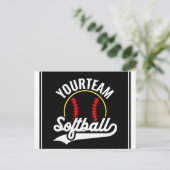 Softball Team Player ADD NAME Personalisierte Liga Postkarte (Stehend Vorderseite)