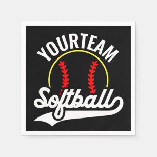 Softball Team Player ADD NAME Personalisierte Liga Serviette