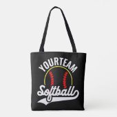 Softball Team Player ADD NAME Personalisierte Liga Tasche (Rückseite)