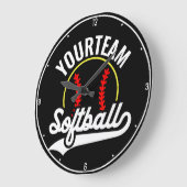 Softball Team Player ADD NAME Personalized League Große Wanduhr (Winkel)