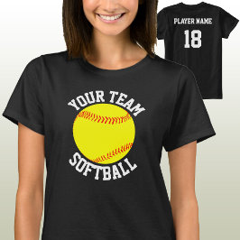 Softball-Team, Player und Jersey Number T - Shirt