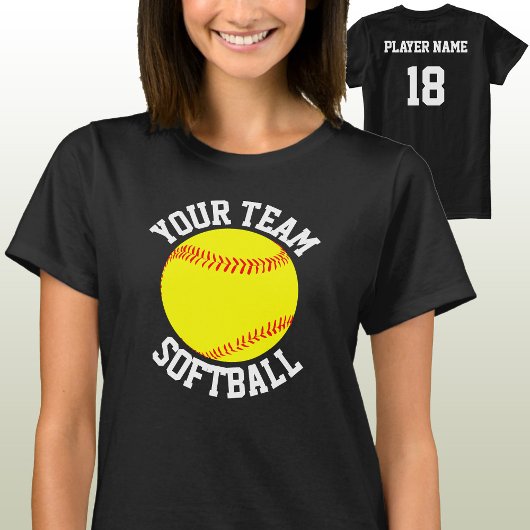 Softball-Team, Player und Jersey Number T - Shirt