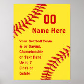 Softball Team Poster Software-Plakate für Spieler (Vorne)
