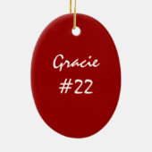 Softball-Teig-Verzierung Keramik Ornament (Hinten)
