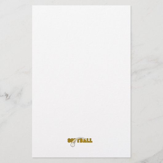 Softball-Textbaustein Briefpapier (Vorderseite)