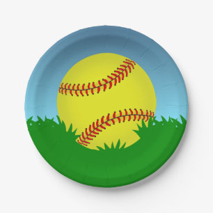 Softball-Thema Pappteller