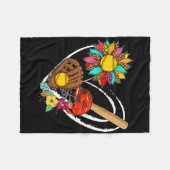 Softball-Tools Sonnenblume Süße Herzform Floral F Fleecedecke (Vorderseite (Horizontal))