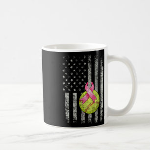 Softball trägt rosa Band Brustkrebsbewusstsein Kaffeetasse