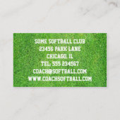 Softball-Trainer-Ball-Visitenkarte Visitenkarte (Rückseite)