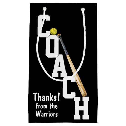 Softball-Trainer dank Bat und Ball Kleine Geschenktüte (Vorderseite)