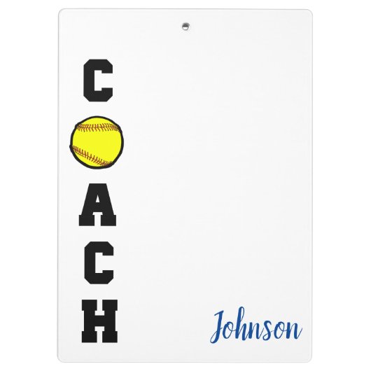 Softball-Trainer dankt Ihnen für das Geschenkklapp Klemmbrett (Rückseite)