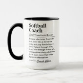 Softball-Trainer-Definition Benutzerdefinierte Wer Tasse (Links)