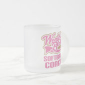 Softball-Trainer-Geschenk Mattglastasse (VorderseiteRechts)