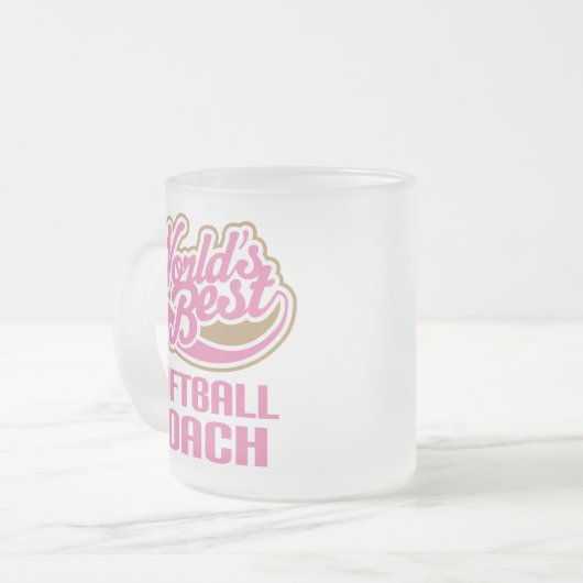 Softball-Trainer-Geschenk Mattglastasse (Vorderseite Links)