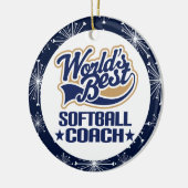 Softball-Trainer-Geschenk-Verzierung Keramikornament (Links)