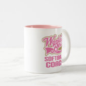 Softball-Trainer-Geschenk Zweifarbige Tasse (VorderseiteRechts)