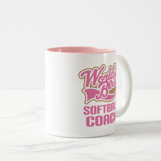 Softball-Trainer-Geschenk Zweifarbige Tasse (VorderseiteRechts)