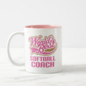 Softball-Trainer-Geschenk Zweifarbige Tasse (Links)