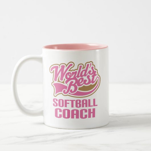 Softball-Trainer-Geschenk Zweifarbige Tasse (Links)
