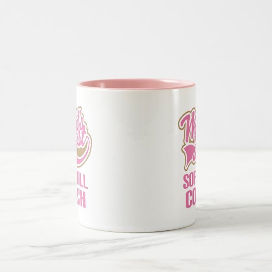 Softball-Trainer-Geschenk Zweifarbige Tasse (Mittel)