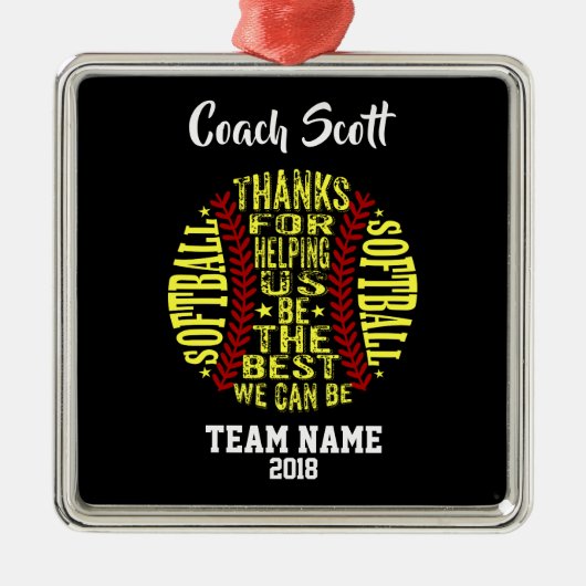 Softball-Trainer GIFT PERSONALISIERTE Ornament (Vorne)