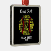 Softball-Trainer GIFT PERSONALISIERTE Ornament Aus Metall (Rechts)