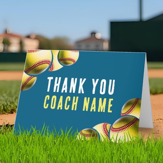 Softball-Trainer Name Dankeskarte
