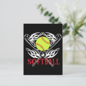 Softball-Tribal Postkarte (Stehend Vorderseite)