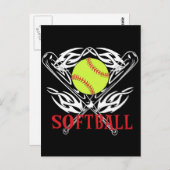 Softball-Tribal Postkarte (Vorne/Hinten)