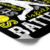 Softball Typografie Word Art Funny Batter Pitcher Poster (Ecke)