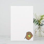 Softball u. Handschuh Briefpapier (Stehend Vorderseite)