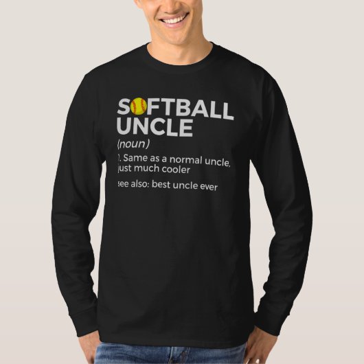 Softball Uncle Definition Best Uncle Ever T-Shirt (Vorderseite)