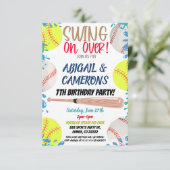 Softball und Baseball-Party Einladung (Stehend Vorderseite)