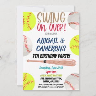 Softball- und Baseball-Party-Einladung Einladung