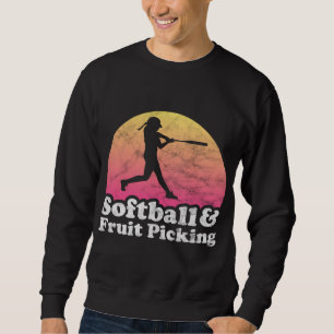 Softball und Fruchtpflücken von Frauen oder Mädche Sweatshirt