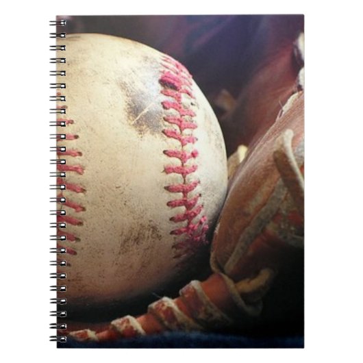 Softball und Handschuh Notizblock (Vorderseite)