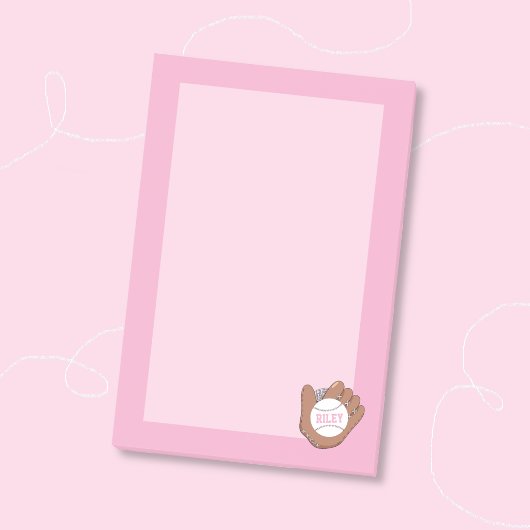 Softball und Handschuh Rosa Kinder-Post-it-Notes Post-it Klebezettel