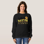 Softball und Mama Rotes Herz mit Leopard für Mutte Sweatshirt (Vorne ganz)