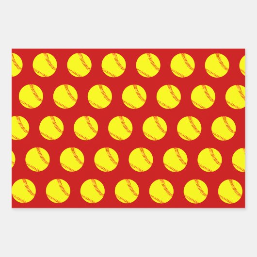 Softball und Snowflake Rot und Grün Geschenkpapier Set (Vorderseite 2)