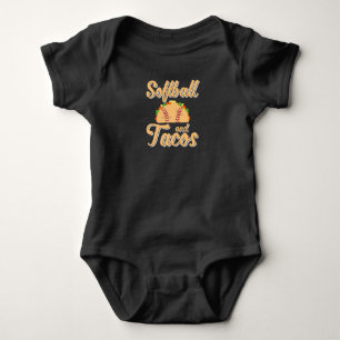Softball und Tacos-Funny-Neuheit Baby Strampler