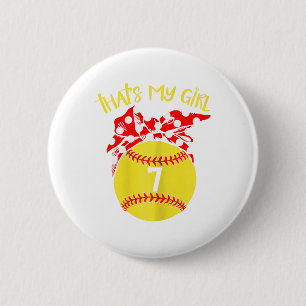 Softball Unordentlicher Dutt Das ist mein Mädchen Button