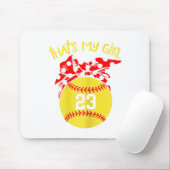 Softball Unordentlicher Dutt Das ist mein Mädchen Mousepad (Mit Mouse)