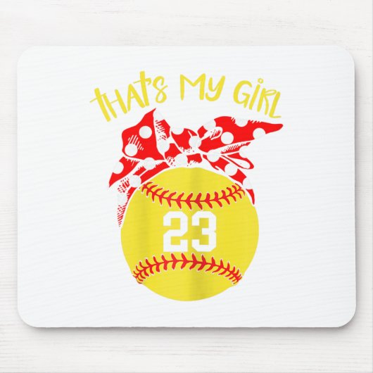 Softball Unordentlicher Dutt Das ist mein Mädchen Mousepad (Vorne)
